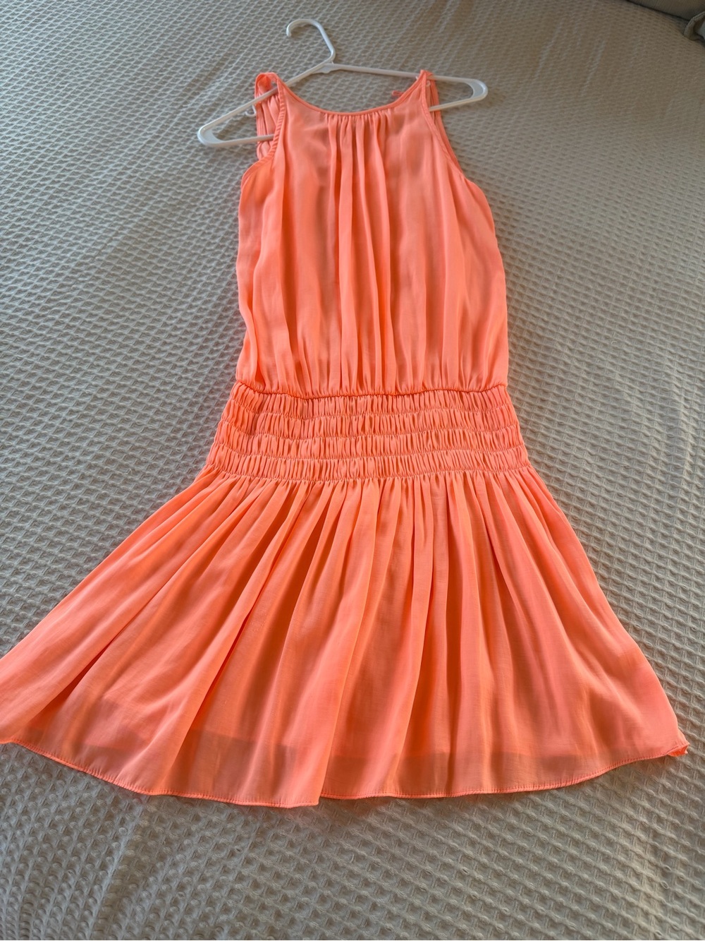 DO+BE Coral Peach Smocked Waist Mini Dress